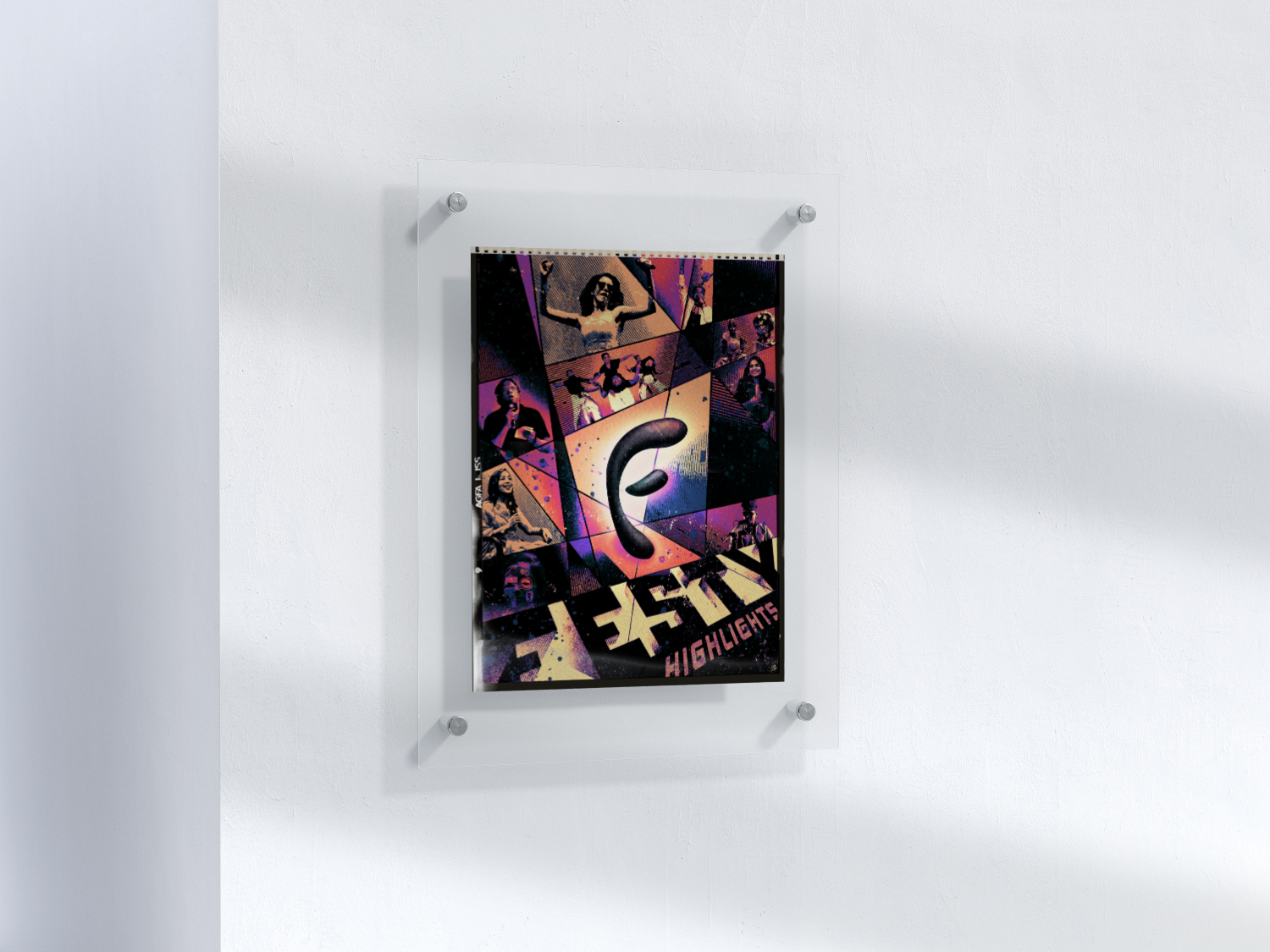 Festember Highlights poster in a floating acrylic frame