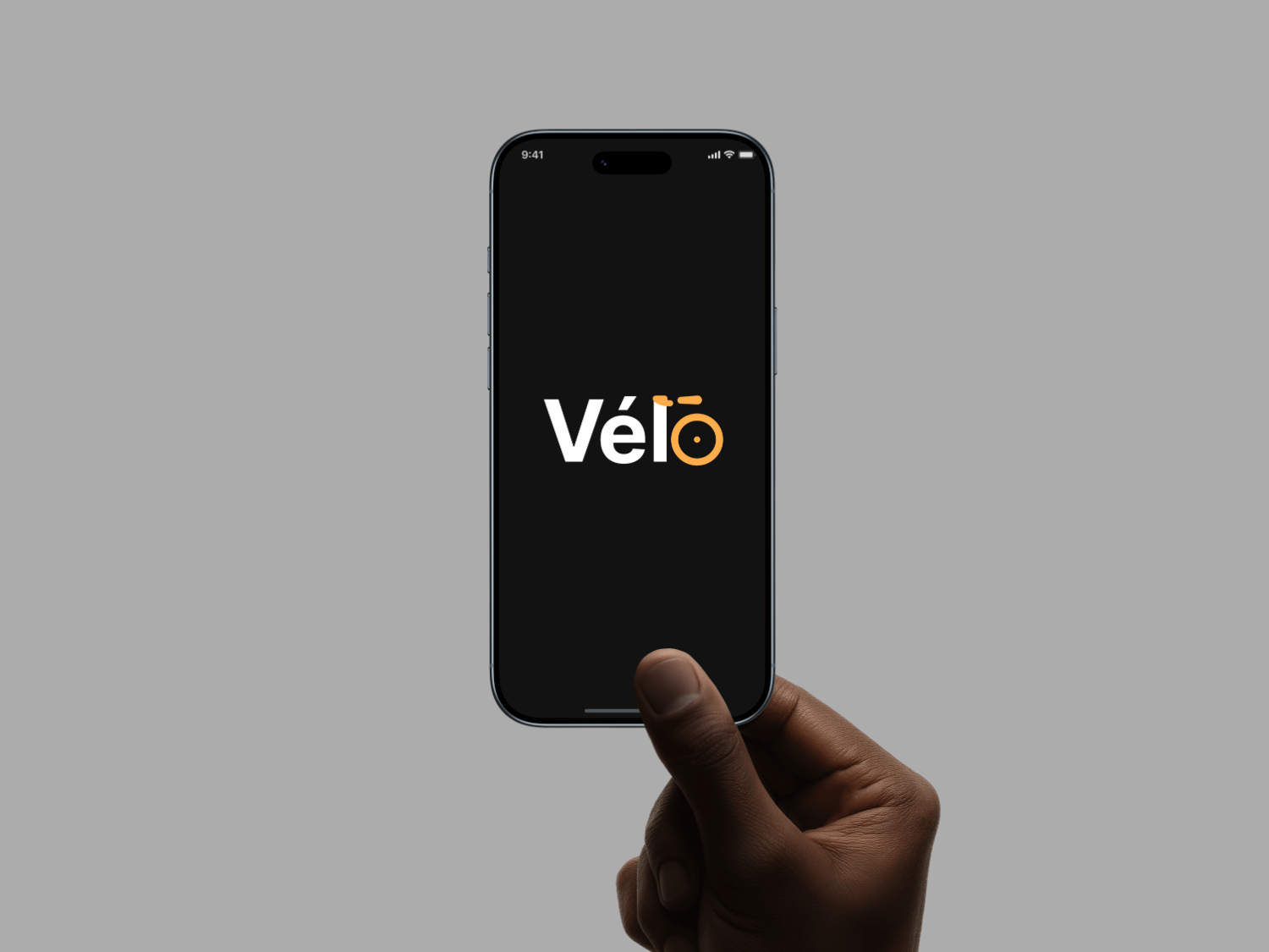 Three phones on a night sky showing the Vélo onboarding, home, and cart screens