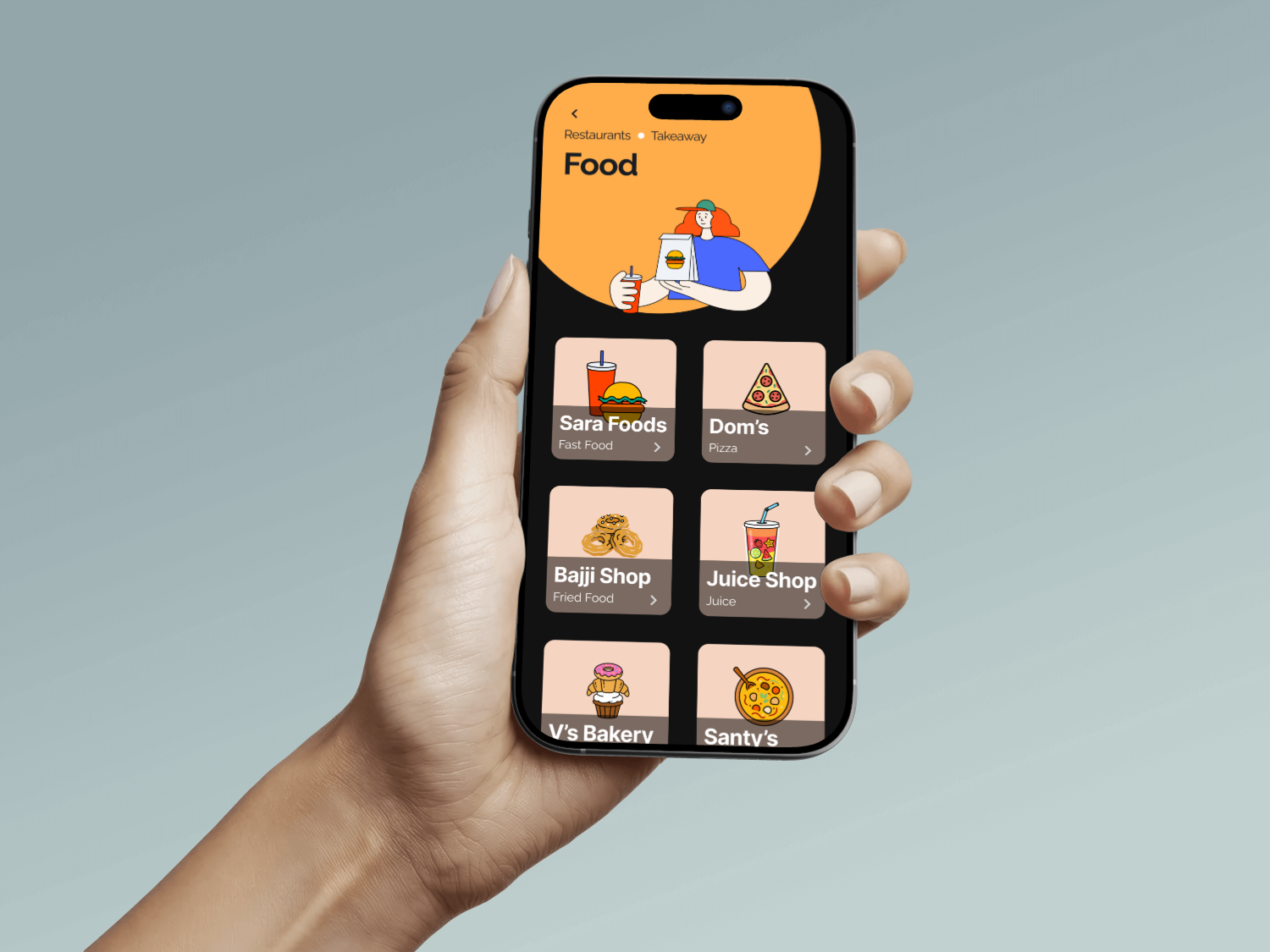 Vélo food ordering presentation board